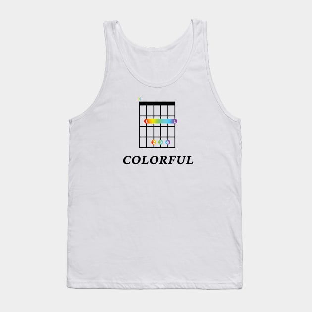 B Colorful B Guitar Chord Tab Light Theme Tank Top by nightsworthy